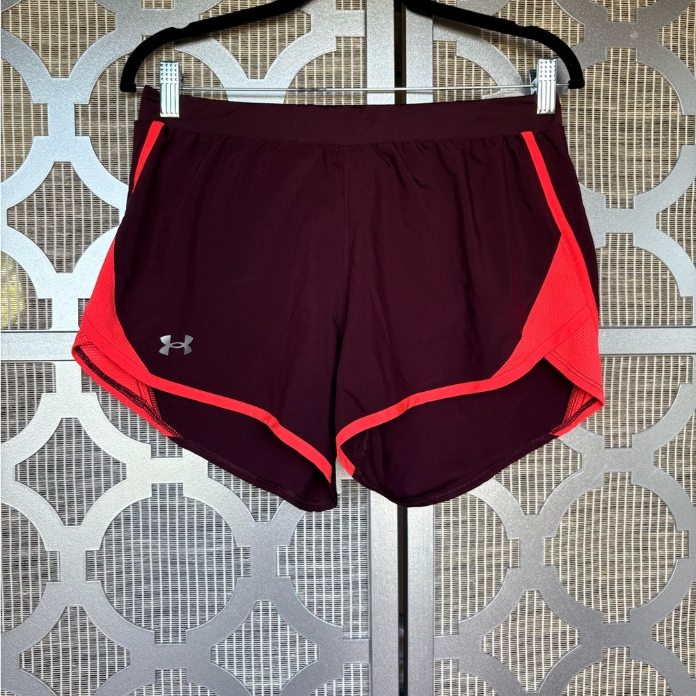 Under Armour Red and Orange Athletic Shorts